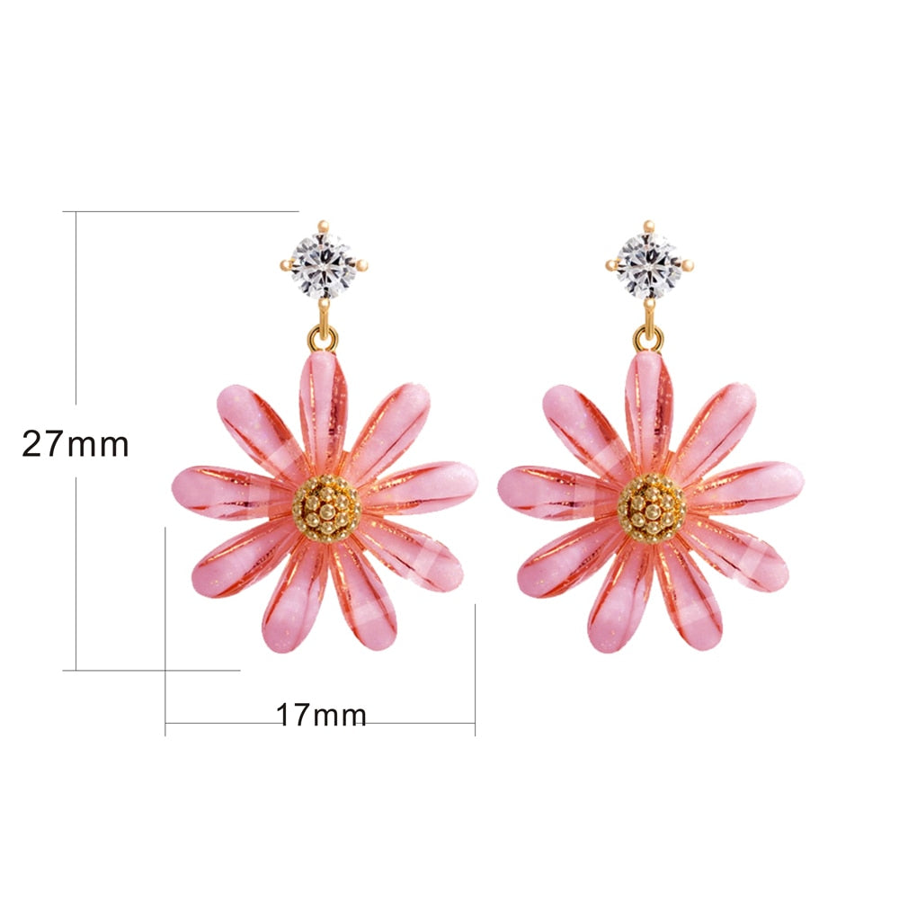 Flower Stud Earrings Wedding Party Birthday Gift Jewelry Cute Earrings