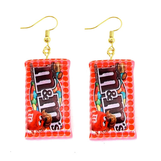 Red Package Candy Resin Drop Earrings Women Creativity Jewelry Cute Earring