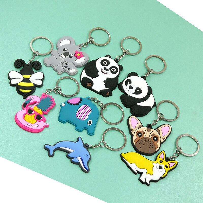 16 Styles dog pig panda Koala bee dolphin pattern Keychain Cartoon Key Holder