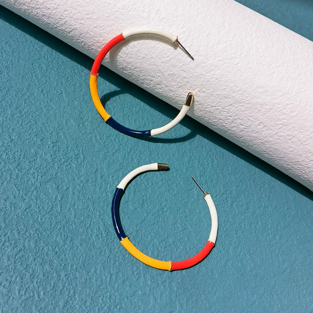 Multiple Colour Hoop Earrings Women Girl Party Gift Fashion Ear Jewelry