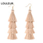 39 Styles  4 Layer Bohemian Multicolor Statement Tassel Dangle Earrings Women