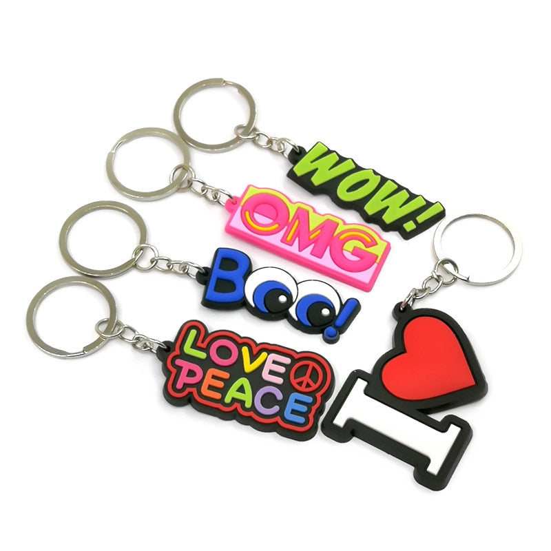 5 Styles Cool Sign Keychain Party Gift Cute Keyring Cartoon DIY Jewelry Souvenir