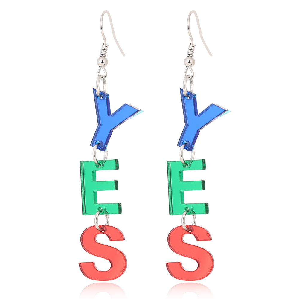 52 Styles Acrylic Fruit Letters Exaggeration Funny Drop Earrings Female Travel