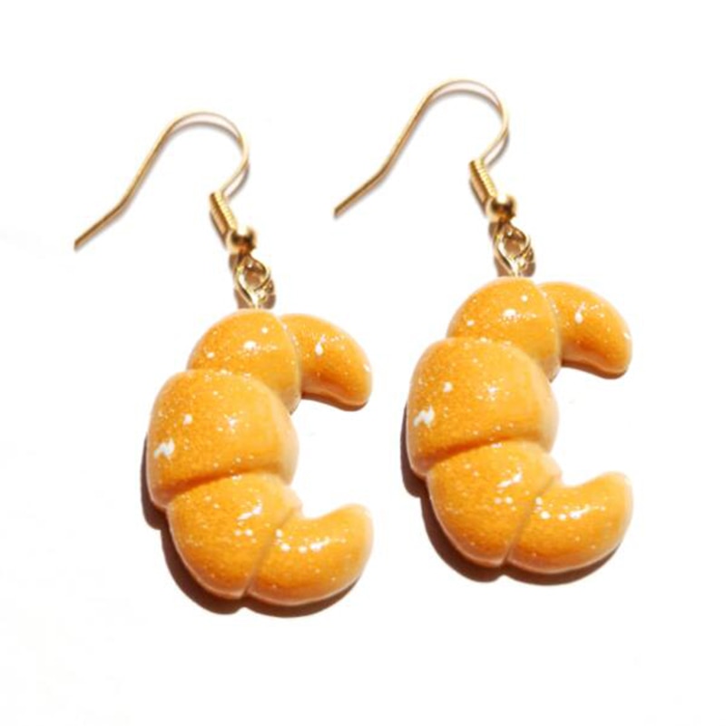 Funny Cute Croissant Drop Earrings Women Creativity Jewelry Cute Earring Girls