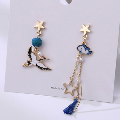 Bird and Cloud Drop Earrings Women Party Wedding Jewelry Creative Gifts Earrings