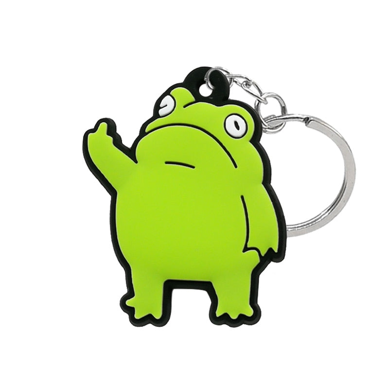 22 Styles Frog Cat Animals Design Keychain Cute Key Holder Cartoon Keyring