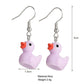 3 Pairs Colorful Ducky Pendant Drop Earrings Fashion Women Summer Party Jewelry