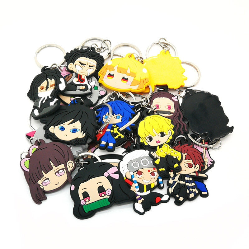 21 Styles Key Chain Cartoon Figure Anime Key Ring Key Holder Kids Toy Pendant