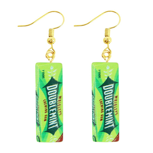 Funny Cute Green Gum Drop Earrings Women Creativity Jewelry Cute Earring Girls