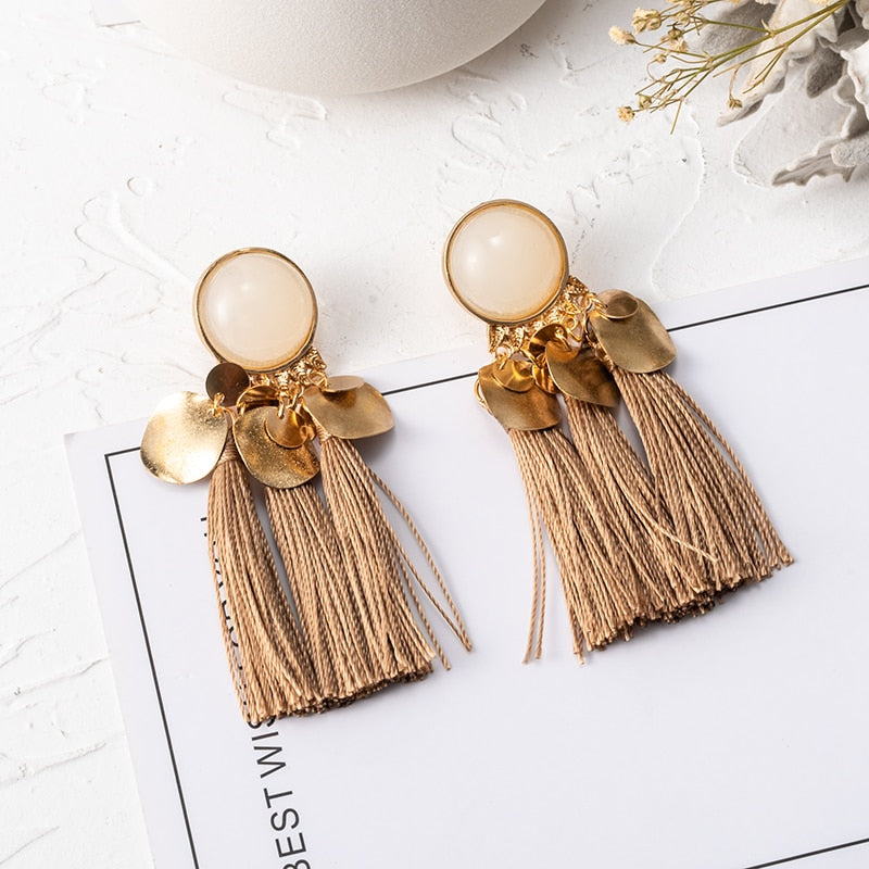 12 Styles Geometric Brown Acrylic Dangle Earrings Women Party Wedding Jewelry