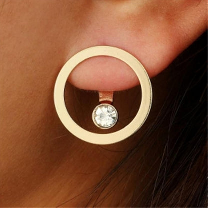 Circle Stud Earrings Women Fashion Jewelry Party Wedding Earrings Gift