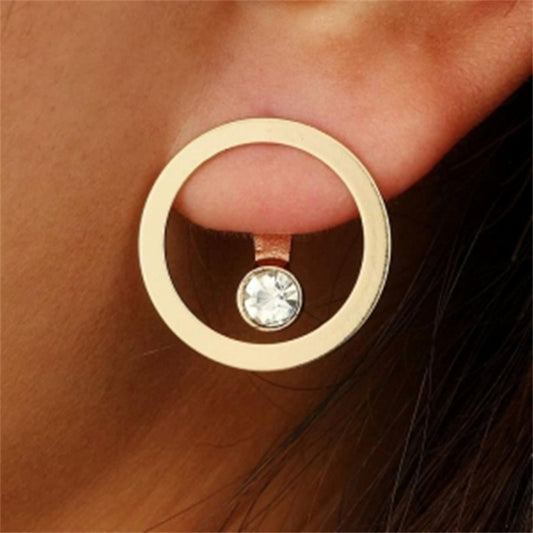 Circle Stud Earrings Women Fashion Jewelry Party Wedding Earrings Gift