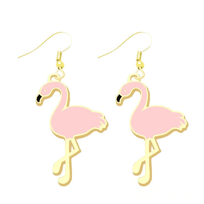 Flamingo Drop Earrings Cartoon Ear Pendants Accessories Women Art Jewelry