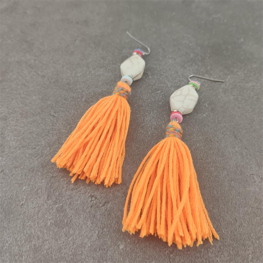 5 Styles Cotton Tassel Dangle Earrings Women Fashion Modern Accessories Cute