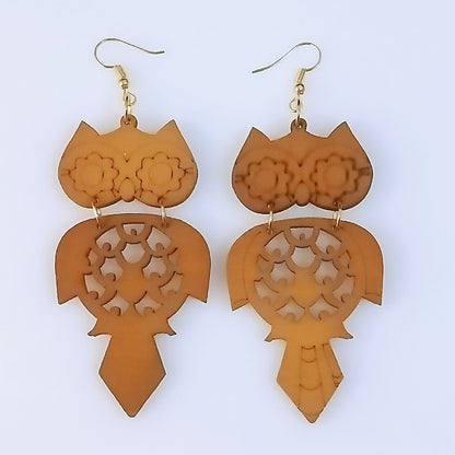 Wooden Owl Drop Earrings Women Party Wedding Jewelry Dangle Gifts Earrings