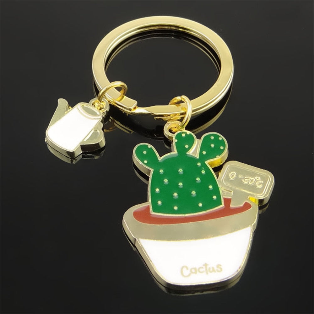 Cactus Succulent Plants Keychain Lovely Cactus Key Chain Gift Car Keyholder