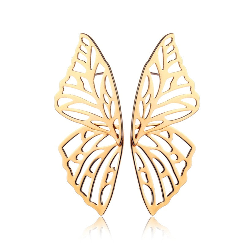 Hollow Butterfly Wings Stud Earring Wedding Party Birthday Gift Jewelry Cute