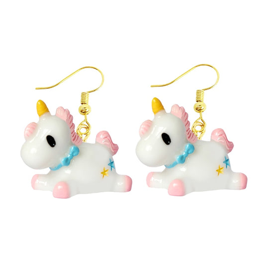 Resin Animal Unicorn Drop Earrings Women Creativity Jewelry Cute Earring Girls