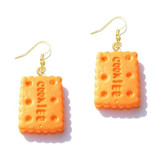 Funny Design Resin Cookies Drop Earrings Women Art Fashion Cartoon Earrings