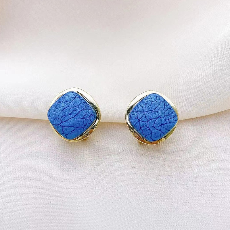 9 Styles Blue Color Geometric Flower Dangle Earrings Women Travel Fashion