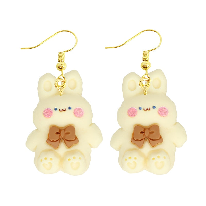 Rabbit Toy Drop Earrings Women Art Fashion Cartoon Earrings Creative Jewelry