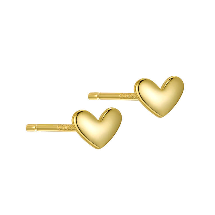 Small Metal Heart Stud Earrings for Women Girls Ear Studs Jewelry Gift Fashion