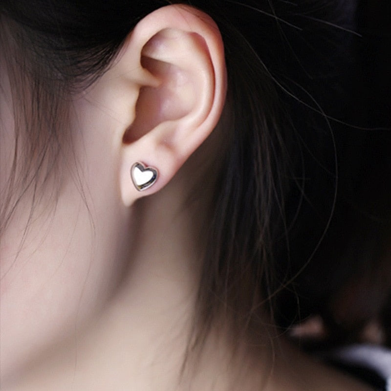 Heart Stud Earrings Fashion Simple Style Mini Earrings For Women Girls  Birthday