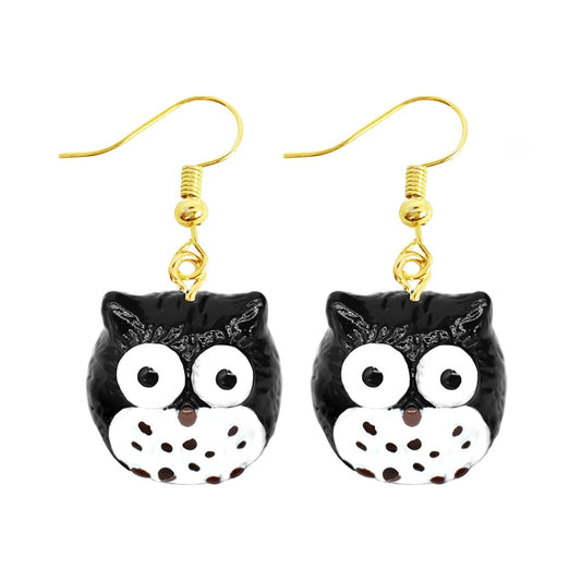 Owl Resin Animal Drop Earrings Women Creativity Jewelry Cute Earring Girls Gift