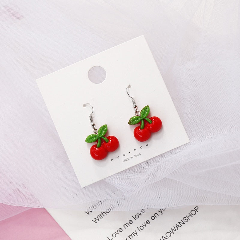 20 Styles Funny Design Fruits Animals Dangle Earrings Fashion Party Girls