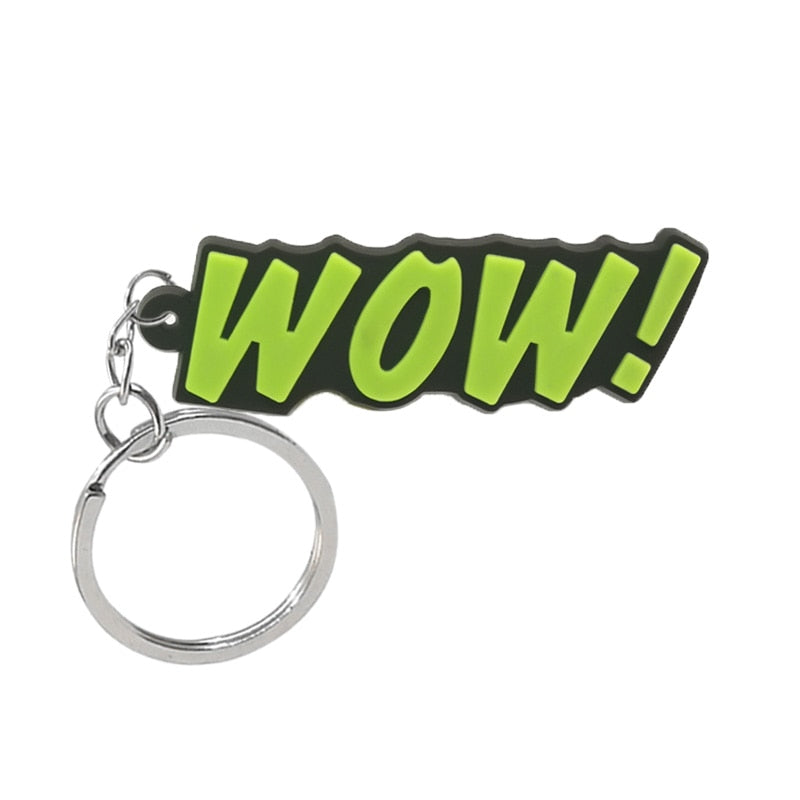 WOW Keychain Party Gift Cute Keyring Cartoon DIY Jewelry Souvenir