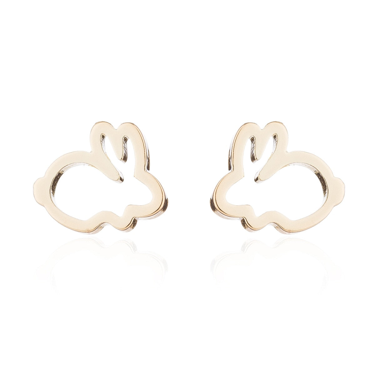 Rabbit Stainless Steel Stud Earrings for Women Animal Jewelry Earrings Female