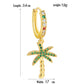 1pc Colorful Rhinestone Palm Tree Cartilage Earring Ear Piercing For Women Girl