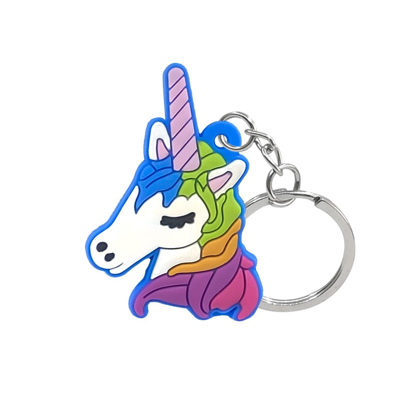 11 Styles Colorful Magic Unicorn Keychain Cute Key Holder Cartoon Keyring