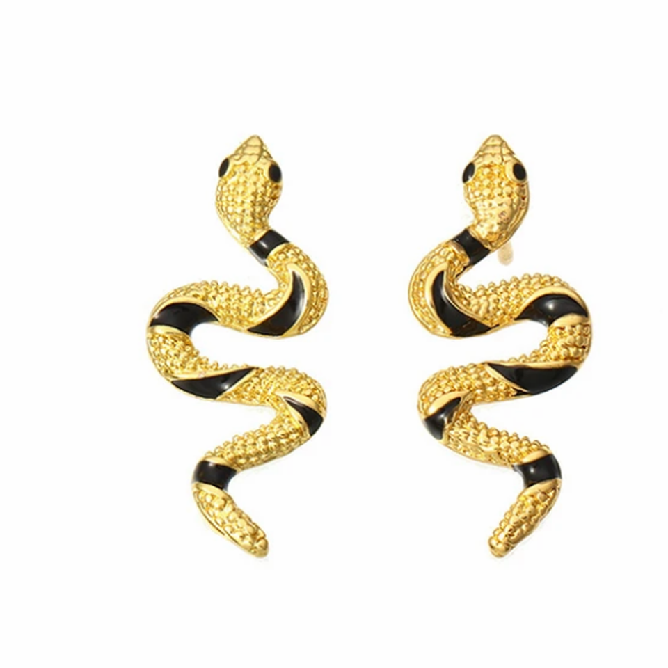 Snake Design Decor Stud Earrings for Women Girls Ear Studs Jewelry Gift Fashion