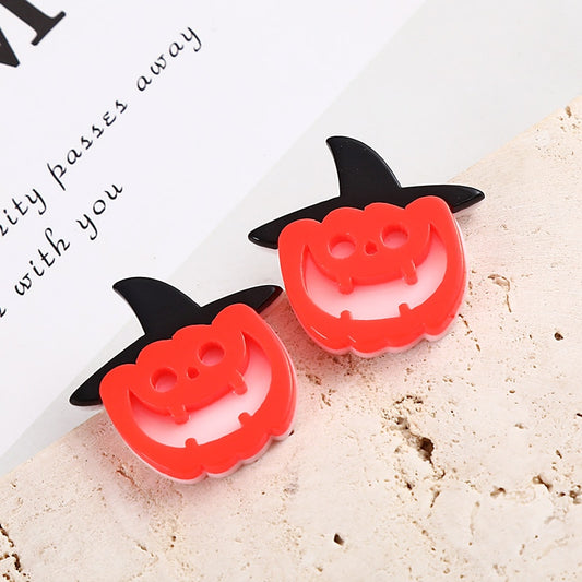 Pumpkin and Hat Drop Earrings Women Travel Fashion Cartoon Earrings Creative