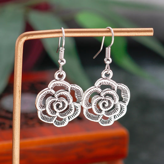 Rose Pendant Drop Earrings Women Gifts Earring Cute Girls Eardrop Jewelry