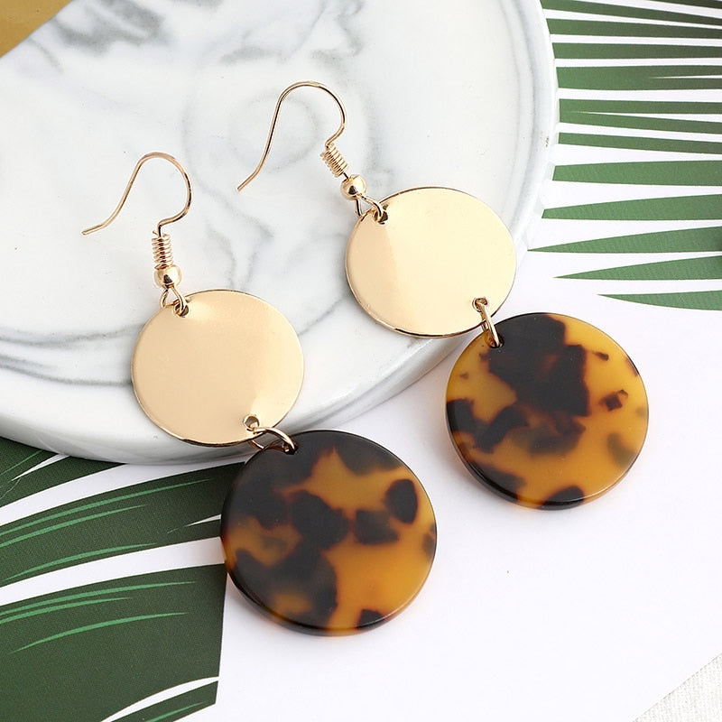 19 Styles Geometric Acrylic Irregular Hollow Circle Square Drop Earrings Modern