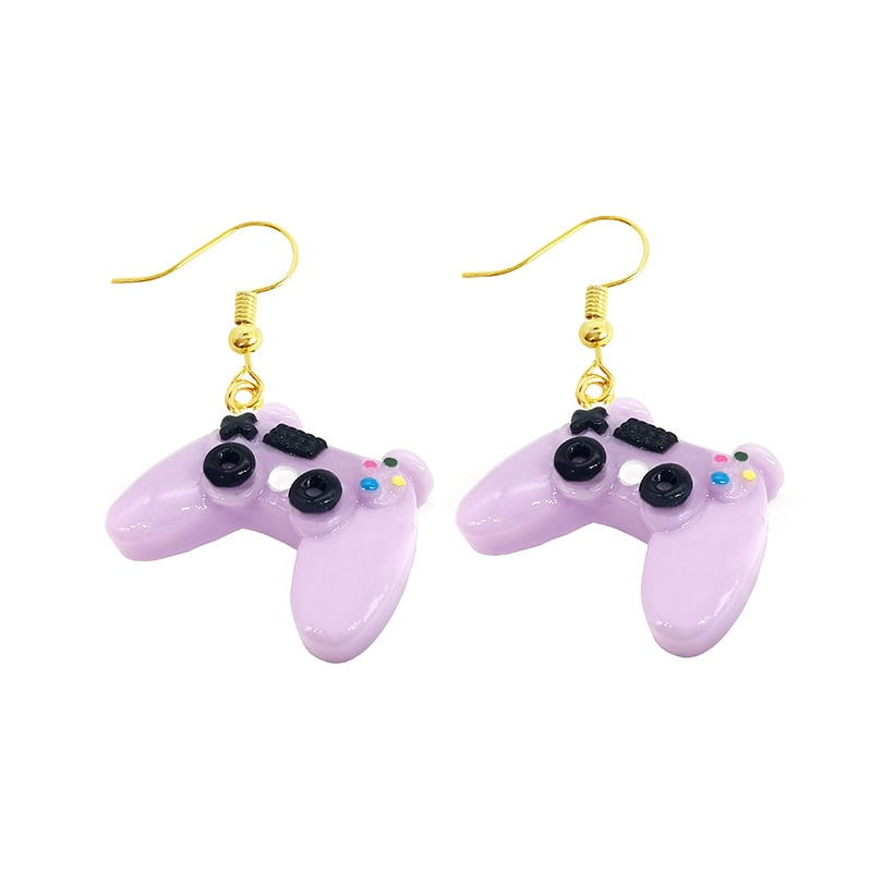 Purple Gaming Remote Drop Earrings Women Art Fashion Cartoon Earrings Creative