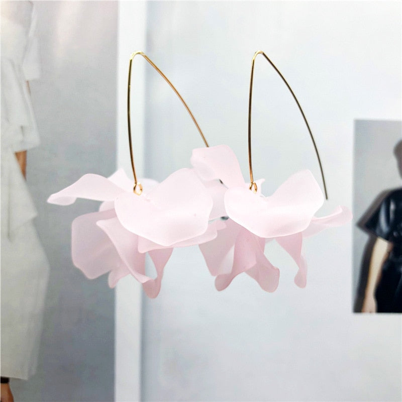 34 Styles Resin Flower Petal Dangle Earrings Fashion Party Girls Pendant