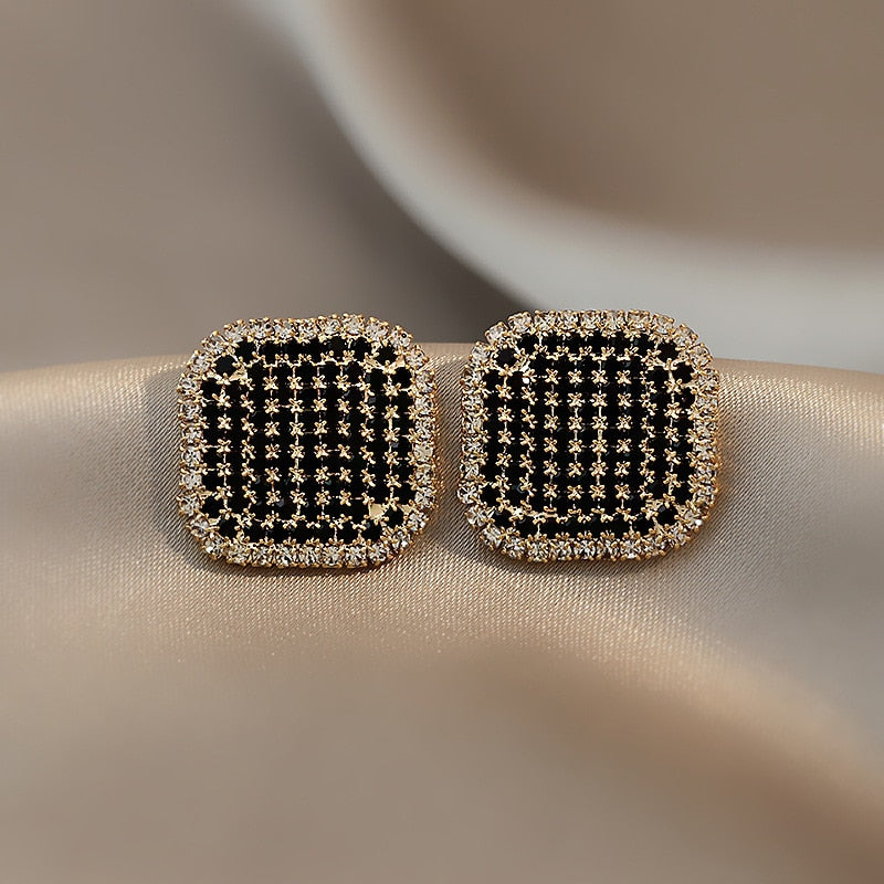 Smooth Angles Square Stud Earrings Luxury Wedding Party Fashion Jewelry Gift