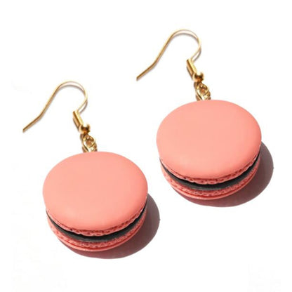 Resin Strawberry Macaroon Drop Earrings Women Art Fashion Cartoon Earrings