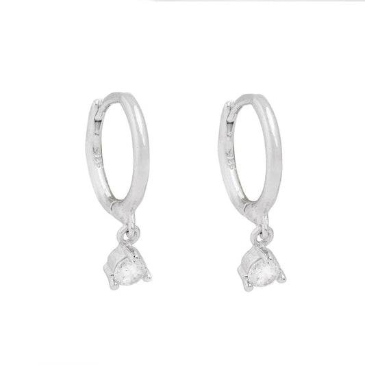 Silver-colored Rhinestone Piercing Cartilage Dangle Earrings Women Girl Fashion