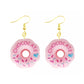 Light pink Donut Resin Drop Earrings Women Creativity Jewelry Cute Earring Girls