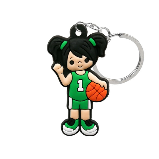 Basketball Girl Keychain Party Gift Cute Keyring Cartoon DIY Jewelry Souvenir