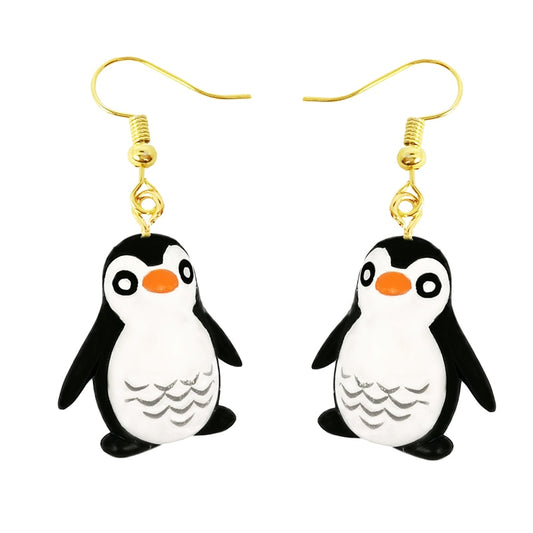 Resin Animal Penguin Drop Earrings Women Creativity Jewelry Cute Earring Girls