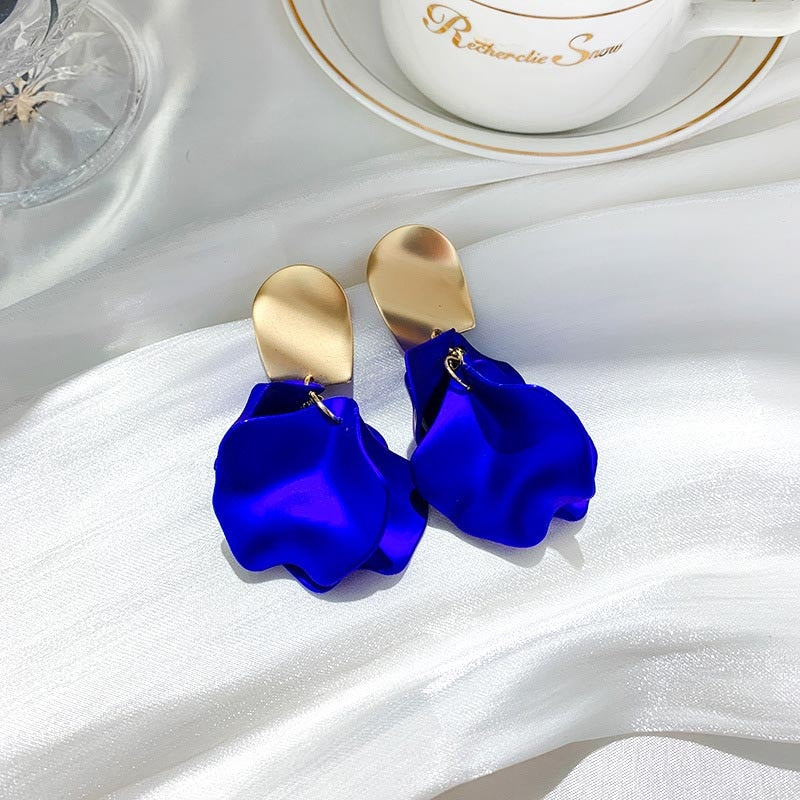 Royal Blue Pendant Beautiful Drop Earrings Modern Women Stylish Gift Jewelry Ear