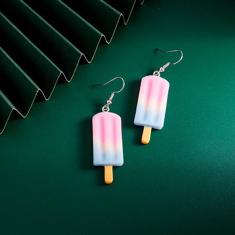 29 Styles Colorful Lovely Resin Summer Ice Cream Dangle Earrings Women Gifts