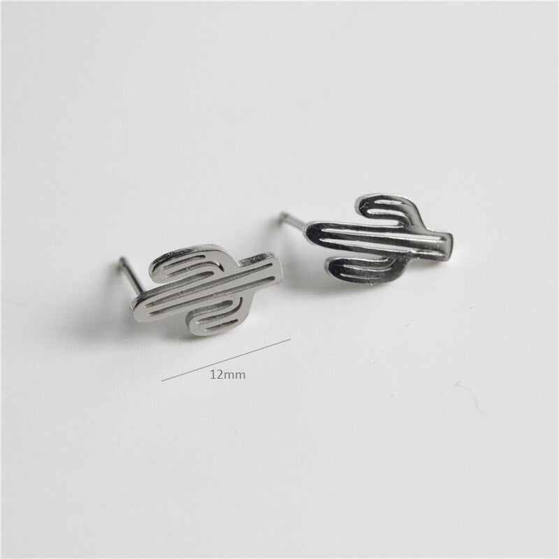 Cactus Stainless Steel Earrings Women Jewelry Small Studs Gifts Earring