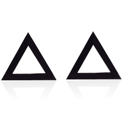 Black Triangle Stainless Steel Earrings Women Jewelry Small Studs Gifts Earring