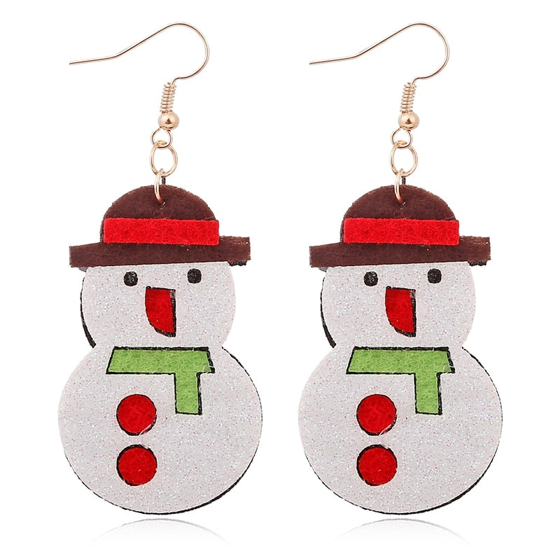 Snowman Drop Earrings Women Girl Fashion Cartoon Ear Jewelry Accessories